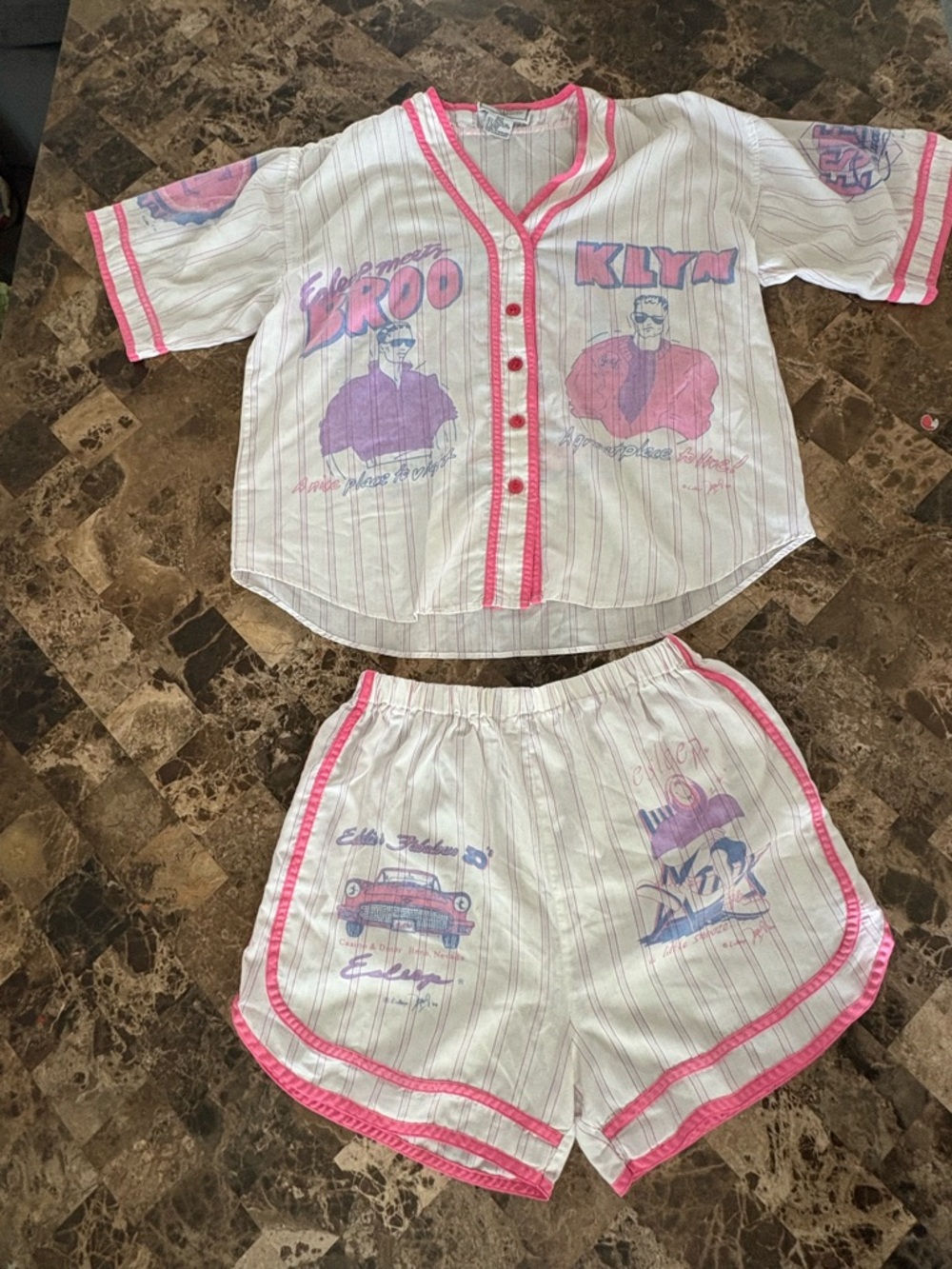 Vintage ESleep 90s X Eddie’s fabulous matching set/pajamas oversize small/medium - Picture 2 of 16